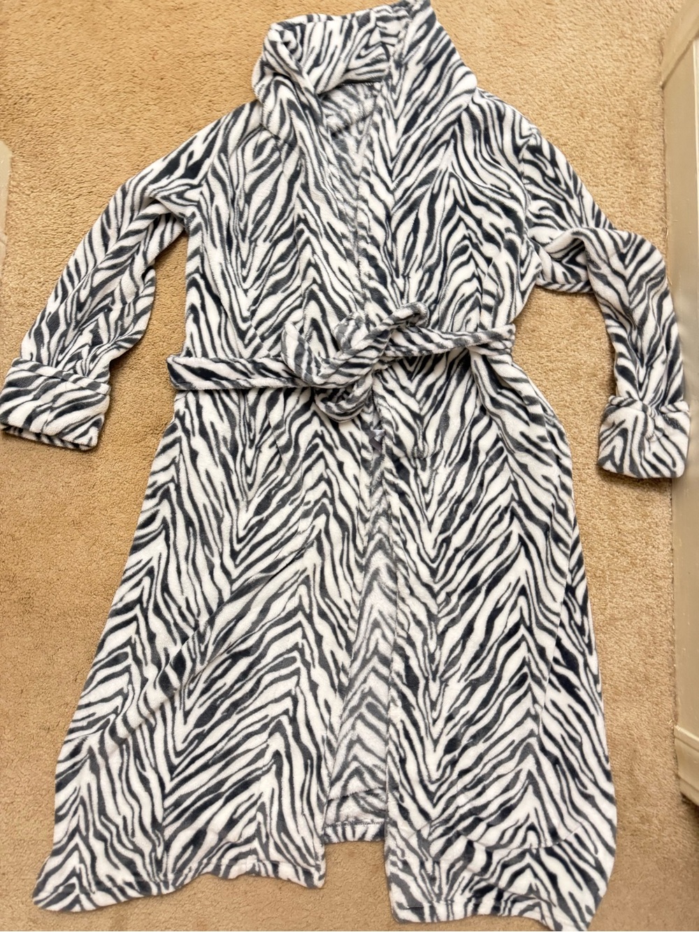 Cozy Zebra-Print Robe